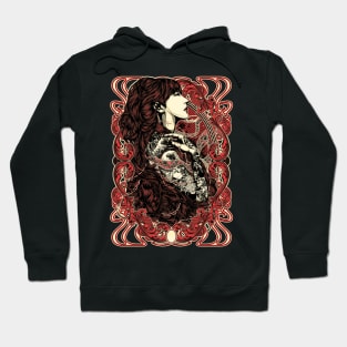 Girl Art Nouveau Tattoo Style Hoodie